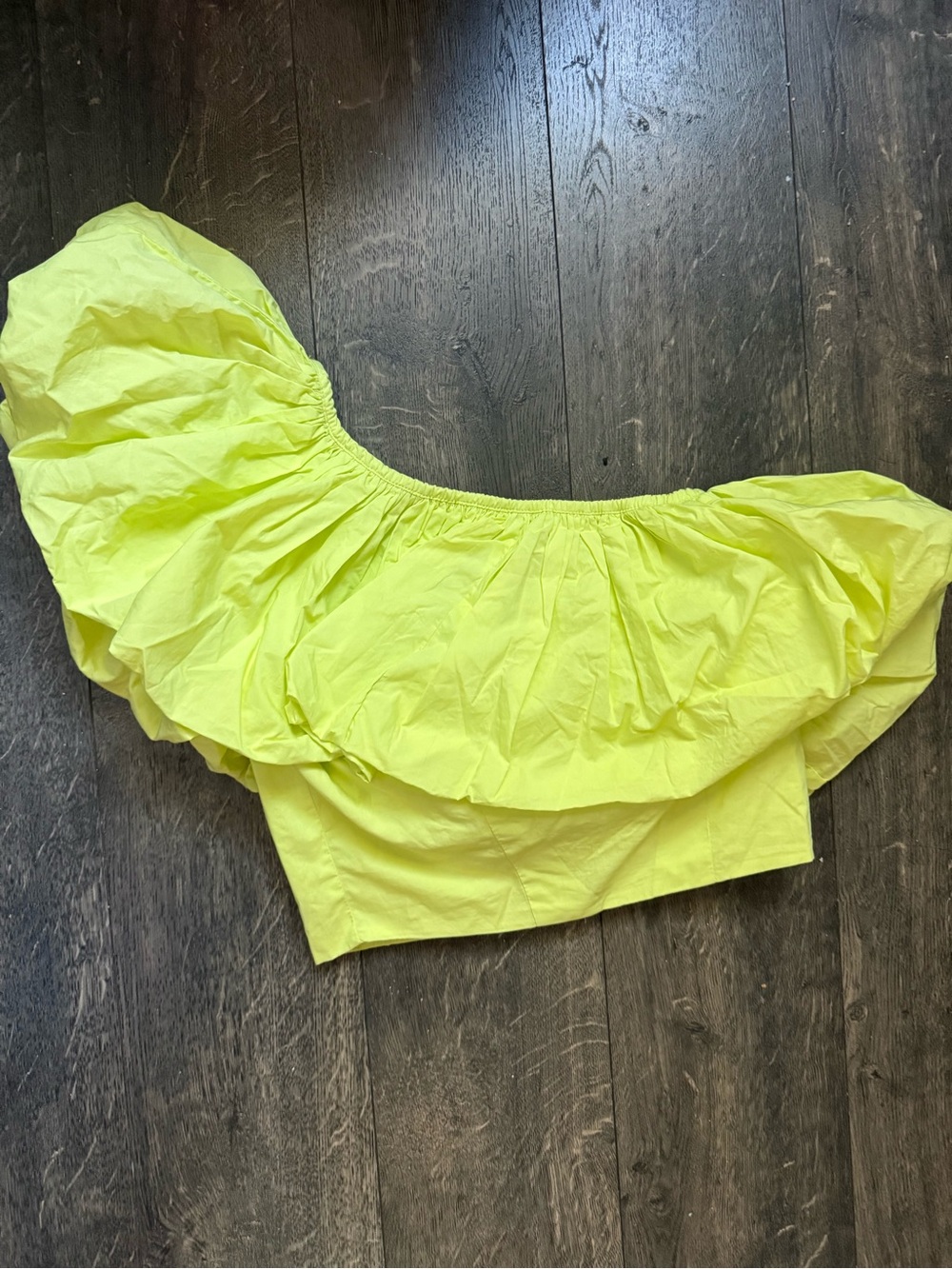 Yellow Ruffle Off-Shoulder Women's Top